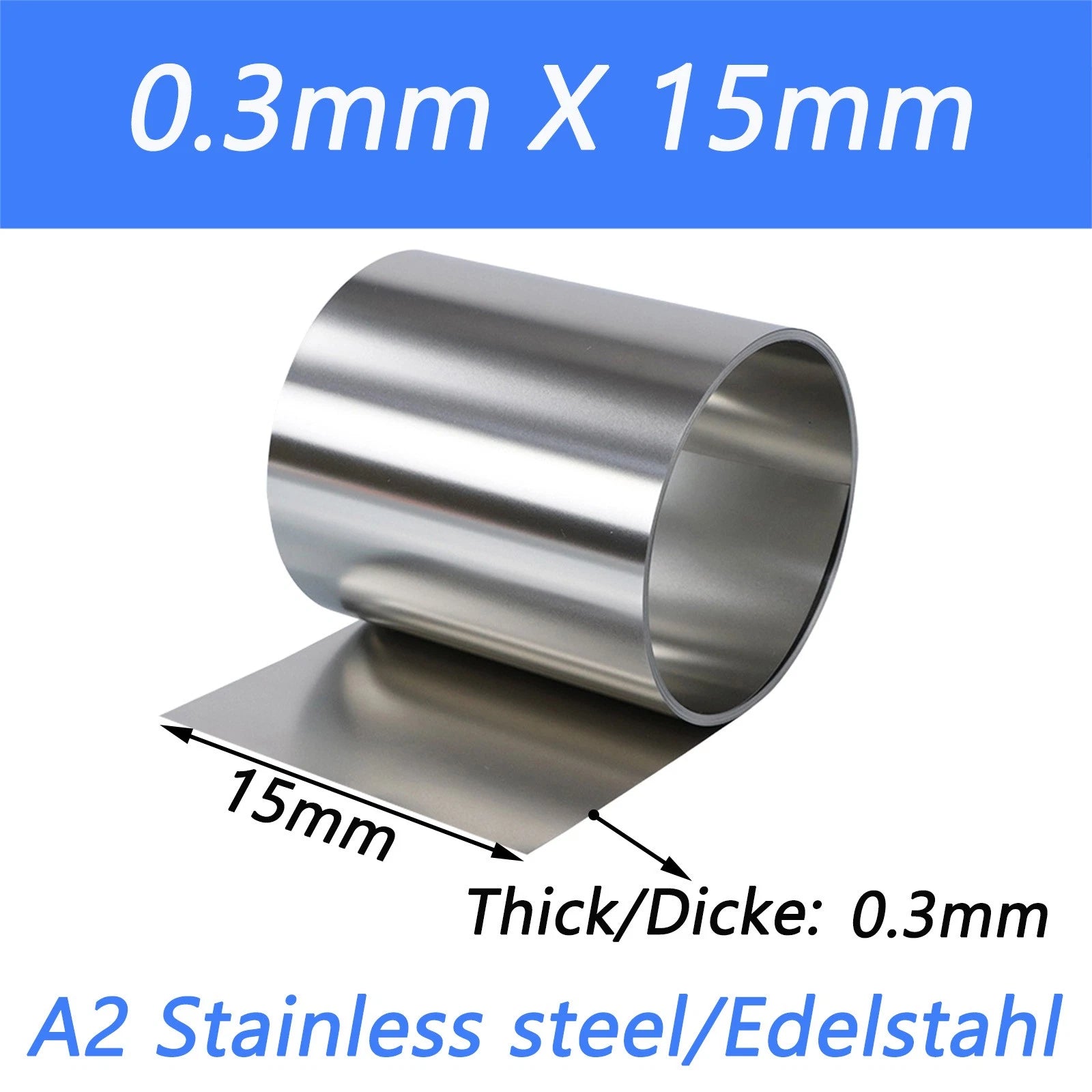 Stainless Steel 304 Thin Foil Strip Sheet | 0.01–1.0mm Thick, 10–400mm Wide
