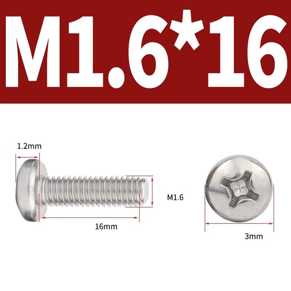 Phillips Pan Head Machine Screws — A4 Marine Grade Stainless Steel, DIN 7985 (M1.6–M10) - HomeDIYer