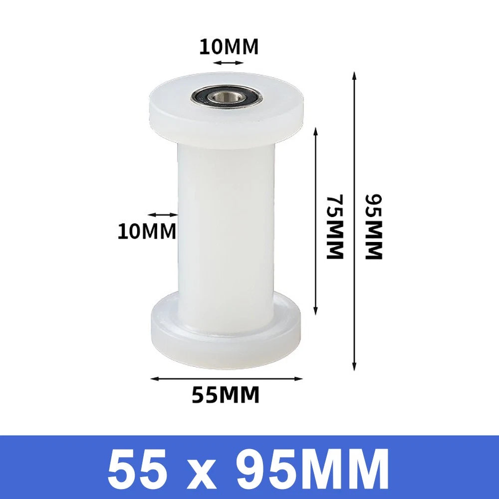 25mm - 55mm Square Flat Nylon Pulley H Idler Wheels, Ball Bearing Nylon Rollers