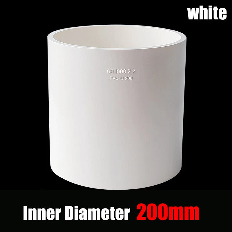 PVC Straight Pipe Socket Coupling — White, 16mm–200mm Inner Diameter