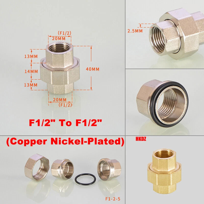 BSP Brass Pipe Fittings — Male Female Threaded Reducing Adapter | Copper & Nickel-Plated