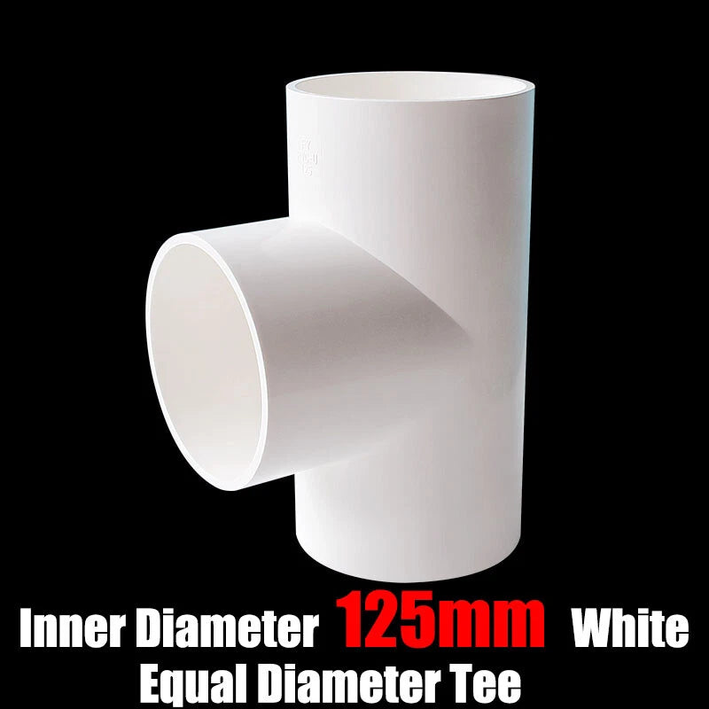 PVC 16mm-125mm Equal Tee Connector Socket Coupling Pressure Pipe Fittings White