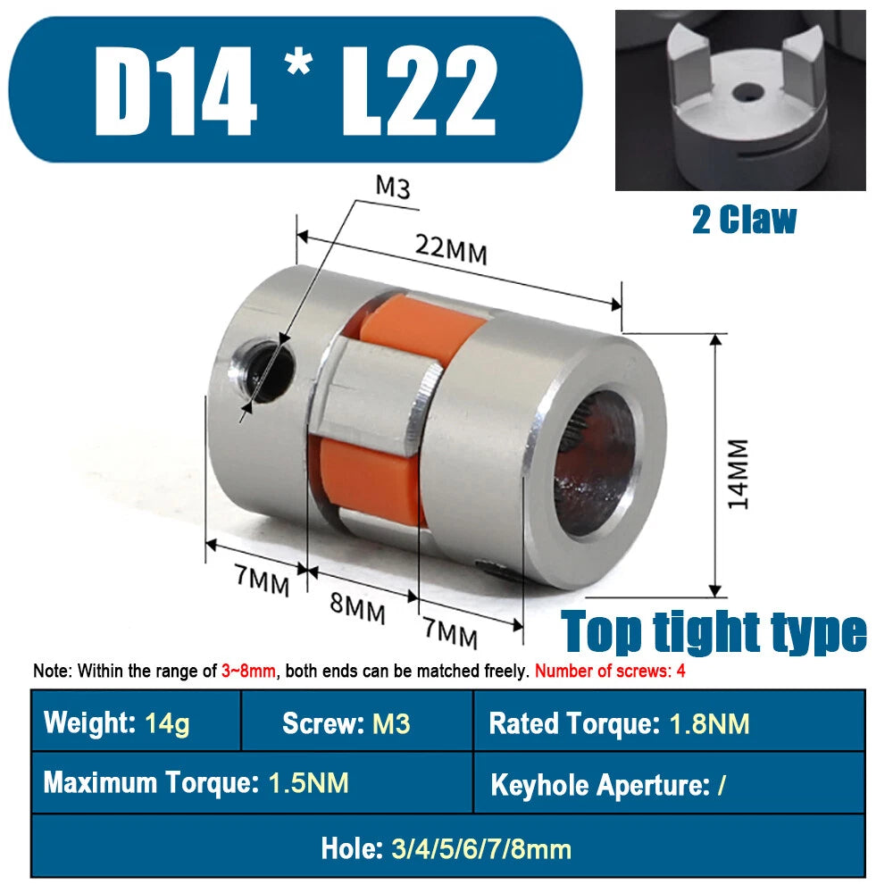 Flexible Plum Coupling Shaft Coupler 3 4 5 6 7 8 mm CNC Stepper Motor 3D Printer