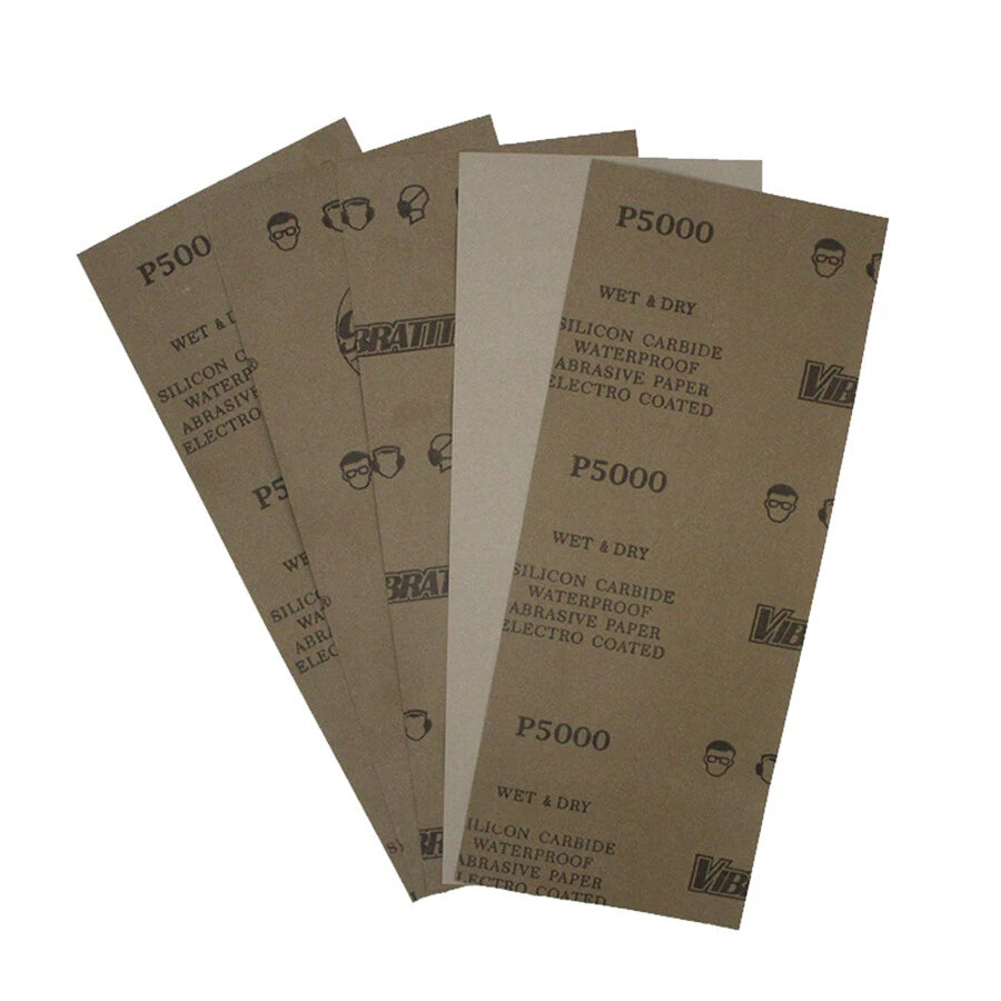 93x230mm Silicon Carbide Wet & Dry Sandpaper — P60 to P10000 Grit Waterproof Paper Sheets for Metal Wood Auto