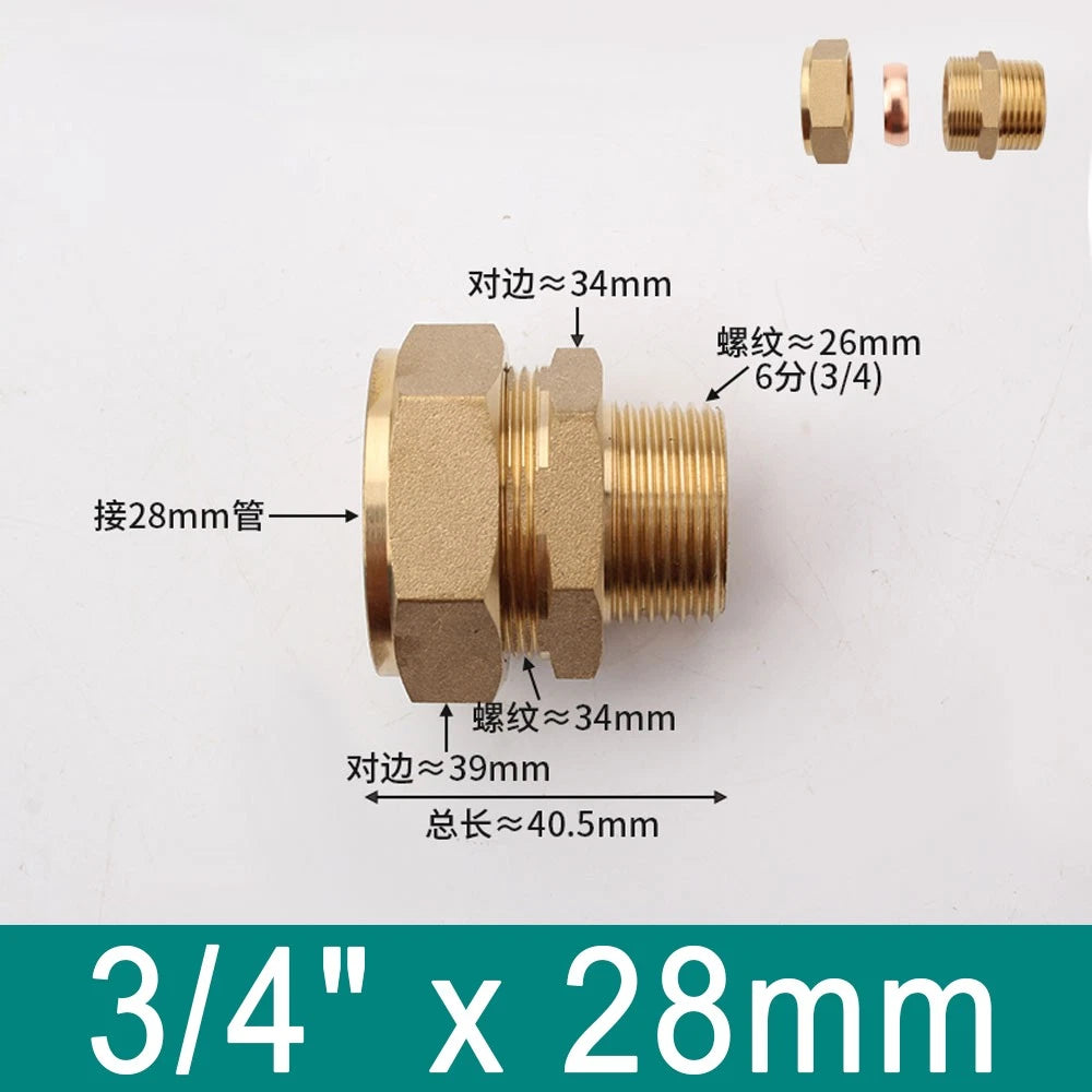 Brass Compression Ferrule Fittings with Male Thread for Copper Tube