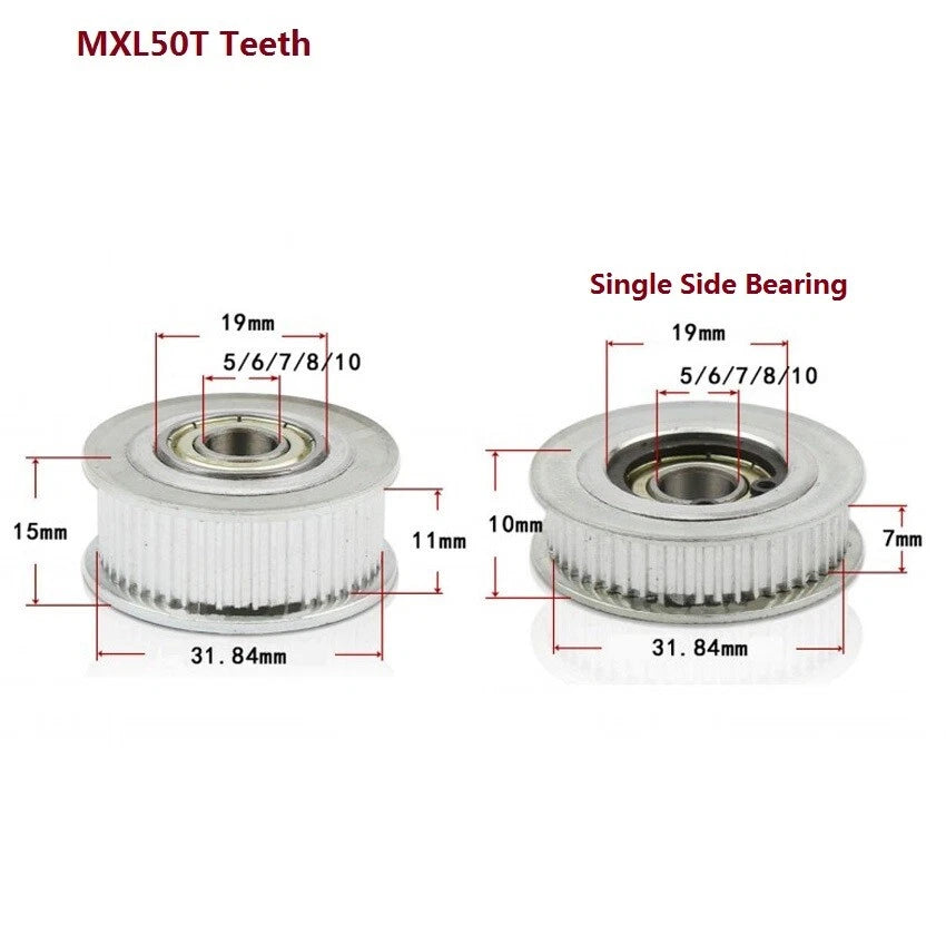 MXL Timing Belt Drive Tensioner Pulley Smooth Tooth/Toothed Idler Width 7/11mm