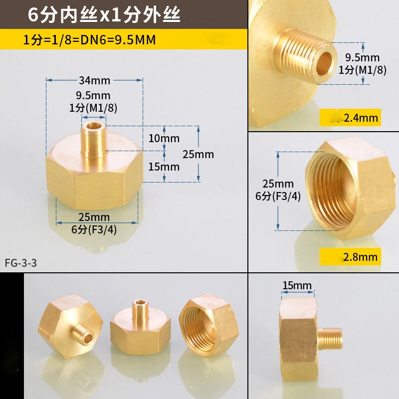Hex Reducer Bushing Female to Male NPT Hose Fitting — 1/8" to 1" Sizes