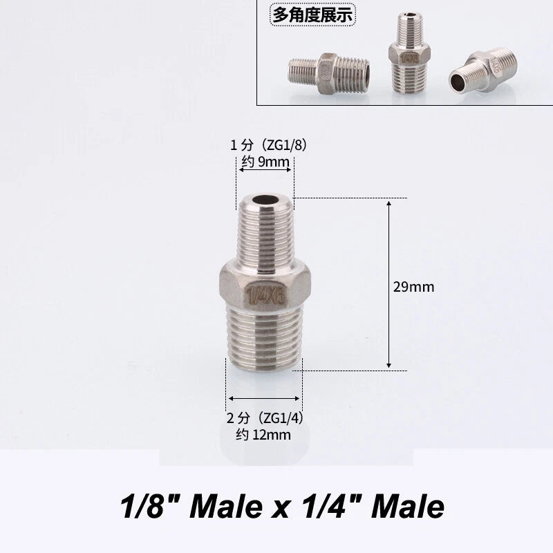 Stainless Steel 90° Elbow BSP Pipe Fittings — Female & Male Reducing Adapters