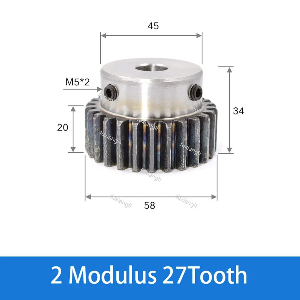 2 Mod 12-40Tooth Spur Gears pitch 6.28mm 45# Steel With Keyway Pinion Motor Gear