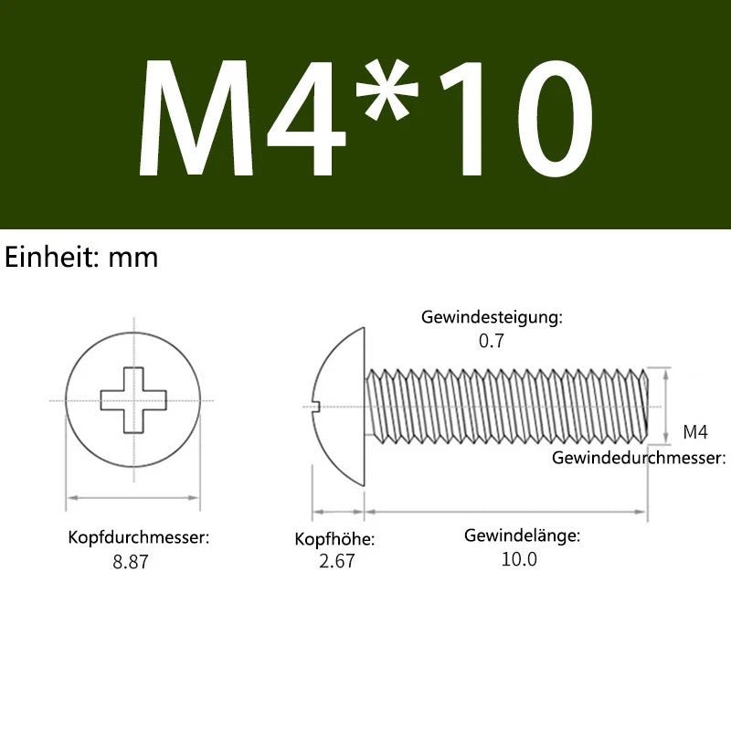 M3 M4 M5 Aluminum Phillips Truss Head Screws DIN 7983 – Metric Machine Bolts - HomeDIYer