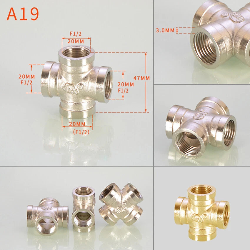 BSP 1/2" Brass Pipe Fittings — Adapters, Elbows, Tees & Connectors