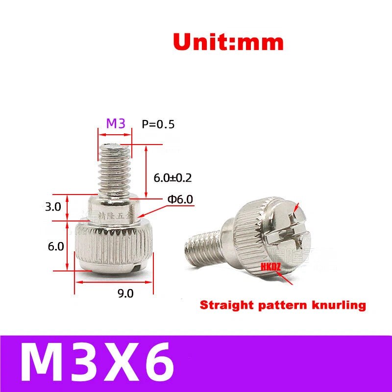 M3~M6 Phillips Carbon Steel Step Knurled Thumb Screws | Hand Grip Knob Bolts - HomeDIYer