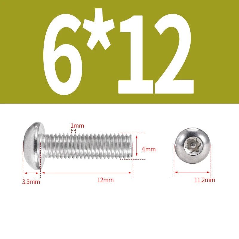 M5 M6 A2 Stainless Pan Head Torx Pin Security Machine Screws | Anti - Vandal Bolts - HomeDIYer