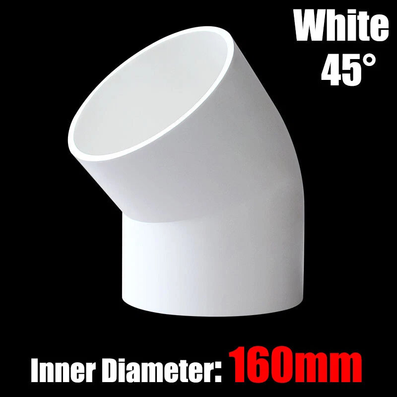 PVC Water Supply Pipe Fittings 45° Elbow Connector 20mm to 160mm White Blue Grey