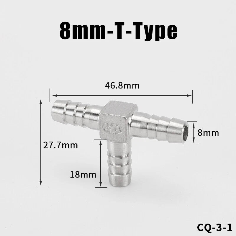 Stainless Steel BSP Hose Tail Connector Fitting — Y / L / T / Inline Type