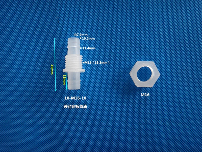 Metric Plastic Striaght Bulkhead Fitting Hose Barb Connector Inch Tube Adapter