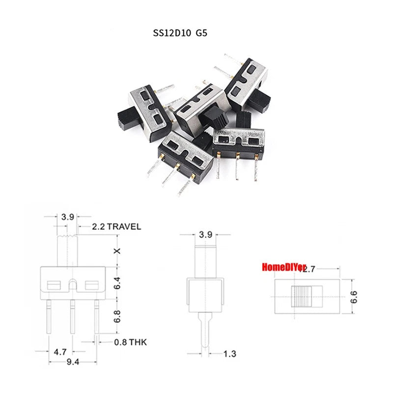 Miniature Slide Switch SS SK Series — 2/3 Position, 3–8 Pin Toggle Switches