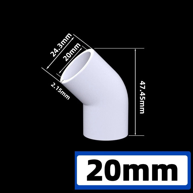 PVC Pipe Fittings White Connector Metric For Aquarium Fish Tank Various Parts