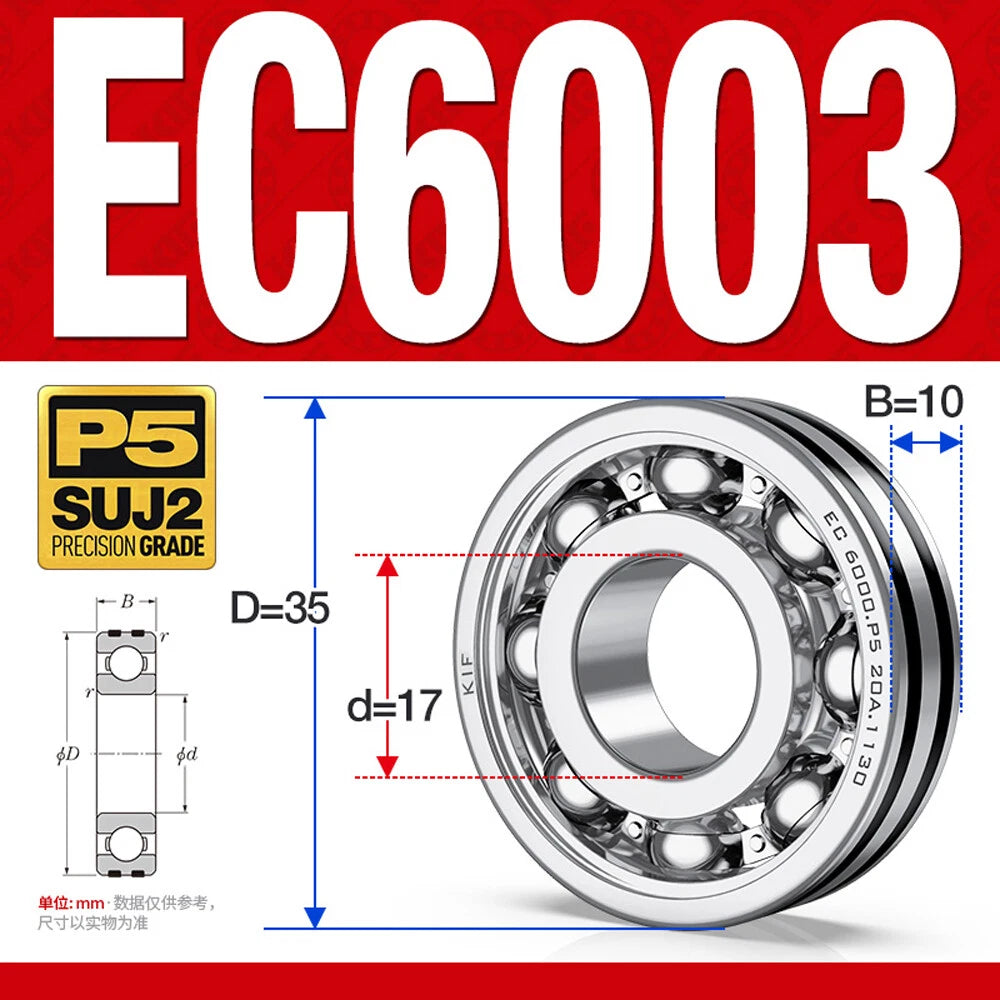 Non-Slip Ball Bearings EC6000/EC6200 Series High Speed Bearings 6000 6201~6206ZZ