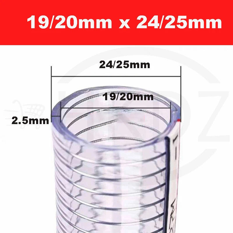 Wire Reinforced Clear PVC Hose Pipe — Heavy Duty, Flexible, Water Air Fuel