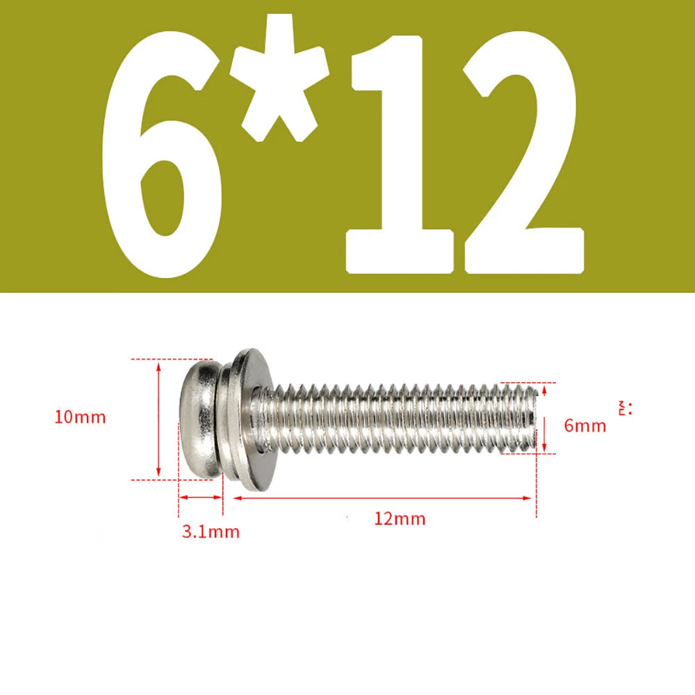 M5–M8 Phillips Pan Head Screws with Flat Washer – Nickel Plated or Black Zinc, Carbon Steel
