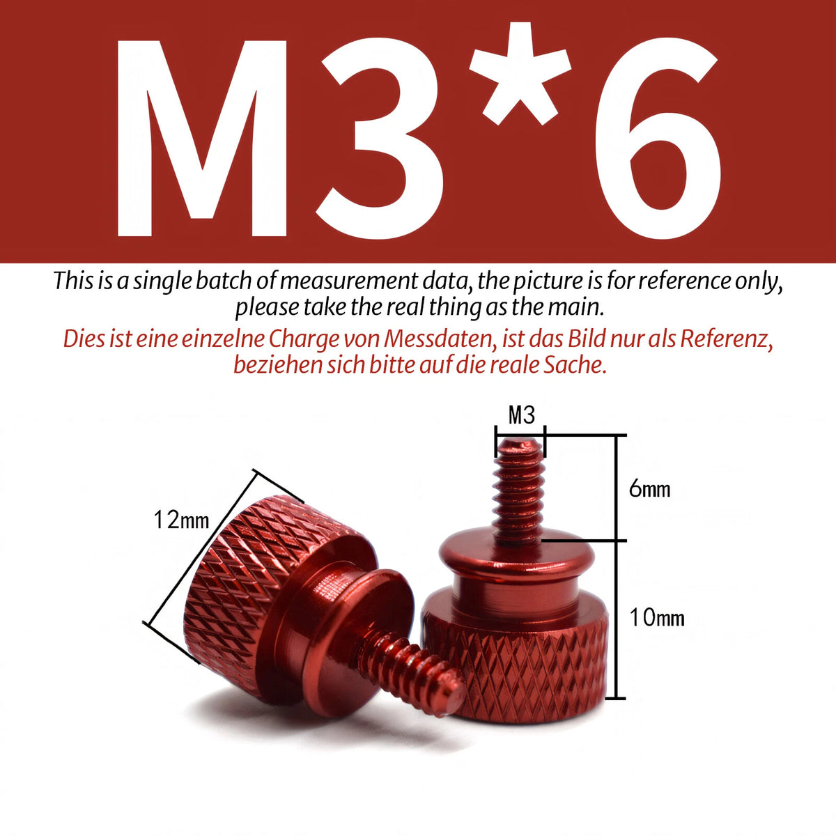 M3 Knurled Thumb Screws – Colorful Aluminum Alloy Hand-Tighten Grip Bolts