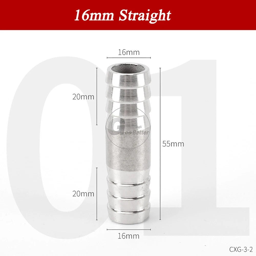 A2 Stainless Steel 8-41mm Barbed Hose Connector,Hosetail Pipe Air Water Oil Fuel