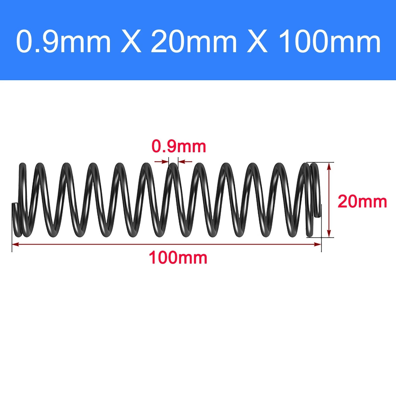 Compression Spring Spring Steel Pressure Coil 0.9mm Wire OD 5-20mm 10-100mm Shop