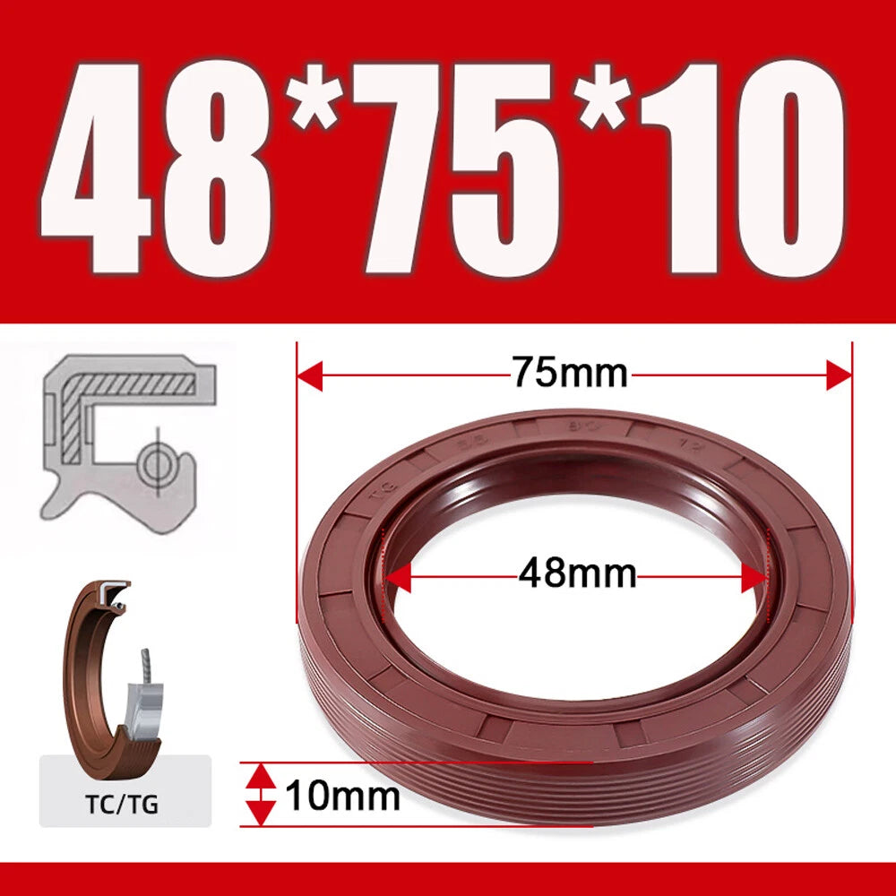 TC/TG Dual Lip FKM Oil Seal — Metric Rotary Shaft Sealing Ring, ID 25–50mm