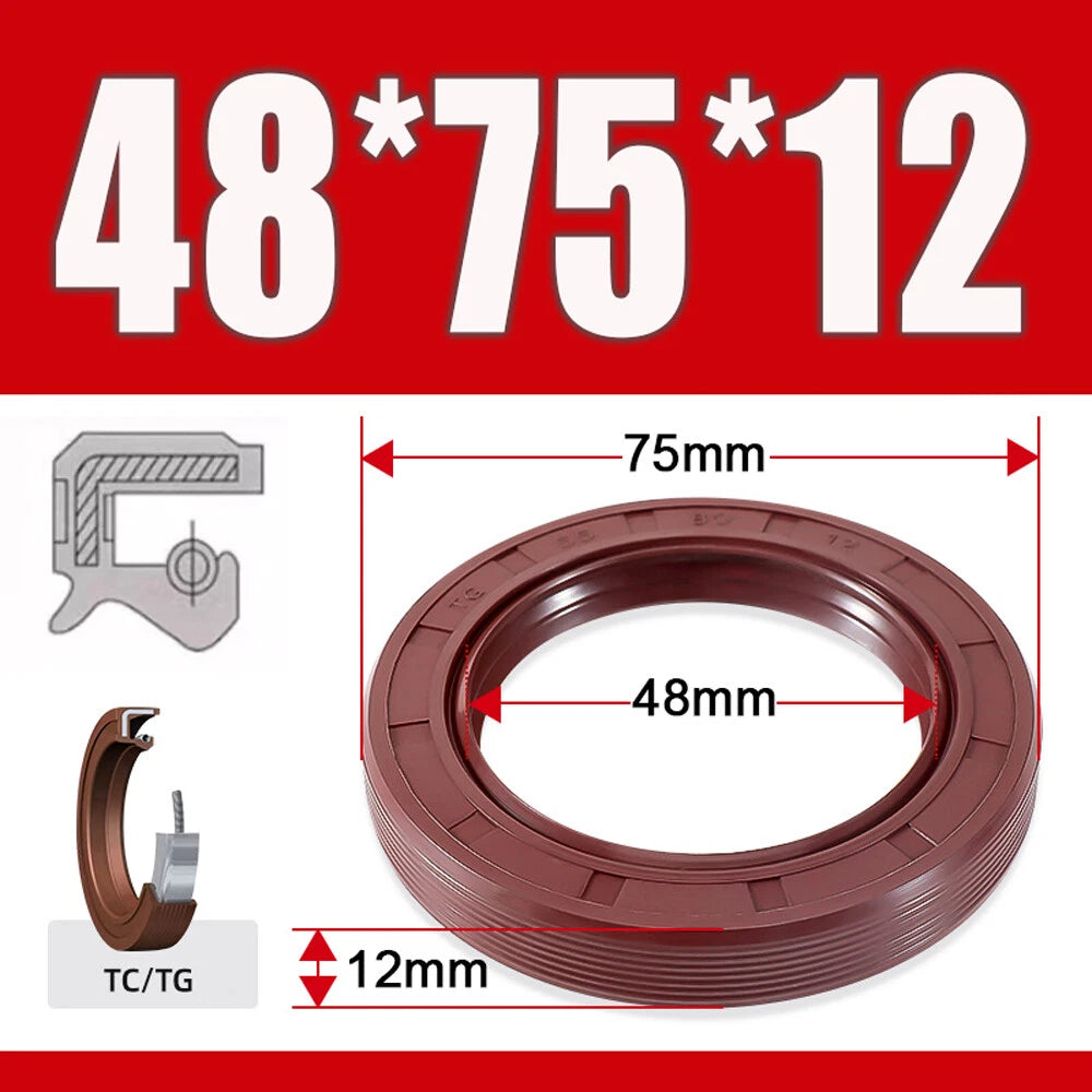 TC/TG Dual Lip FKM Oil Seal — Metric Rotary Shaft Sealing Ring, ID 25–50mm