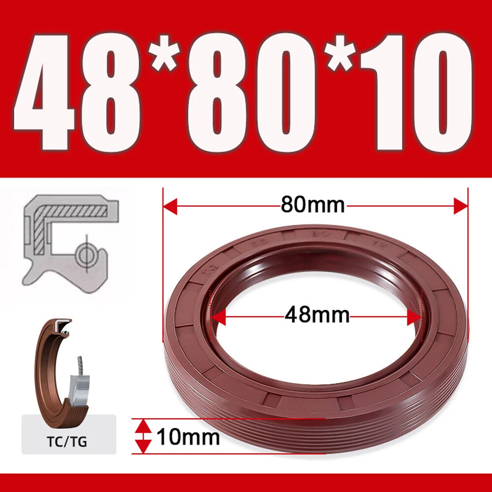TC/TG Dual Lip FKM Oil Seal — Metric Rotary Shaft Sealing Ring, ID 25–50mm