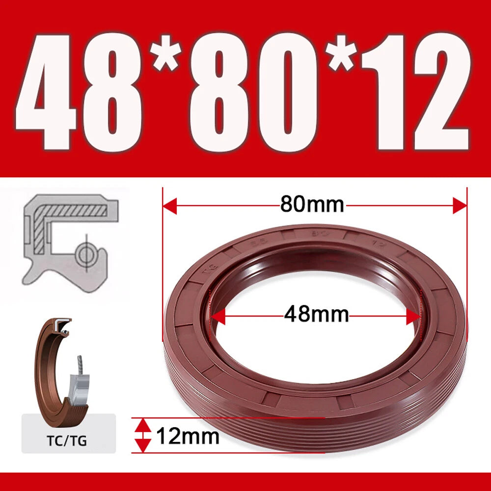 TC/TG Dual Lip FKM Oil Seal — Metric Rotary Shaft Sealing Ring, ID 25–50mm