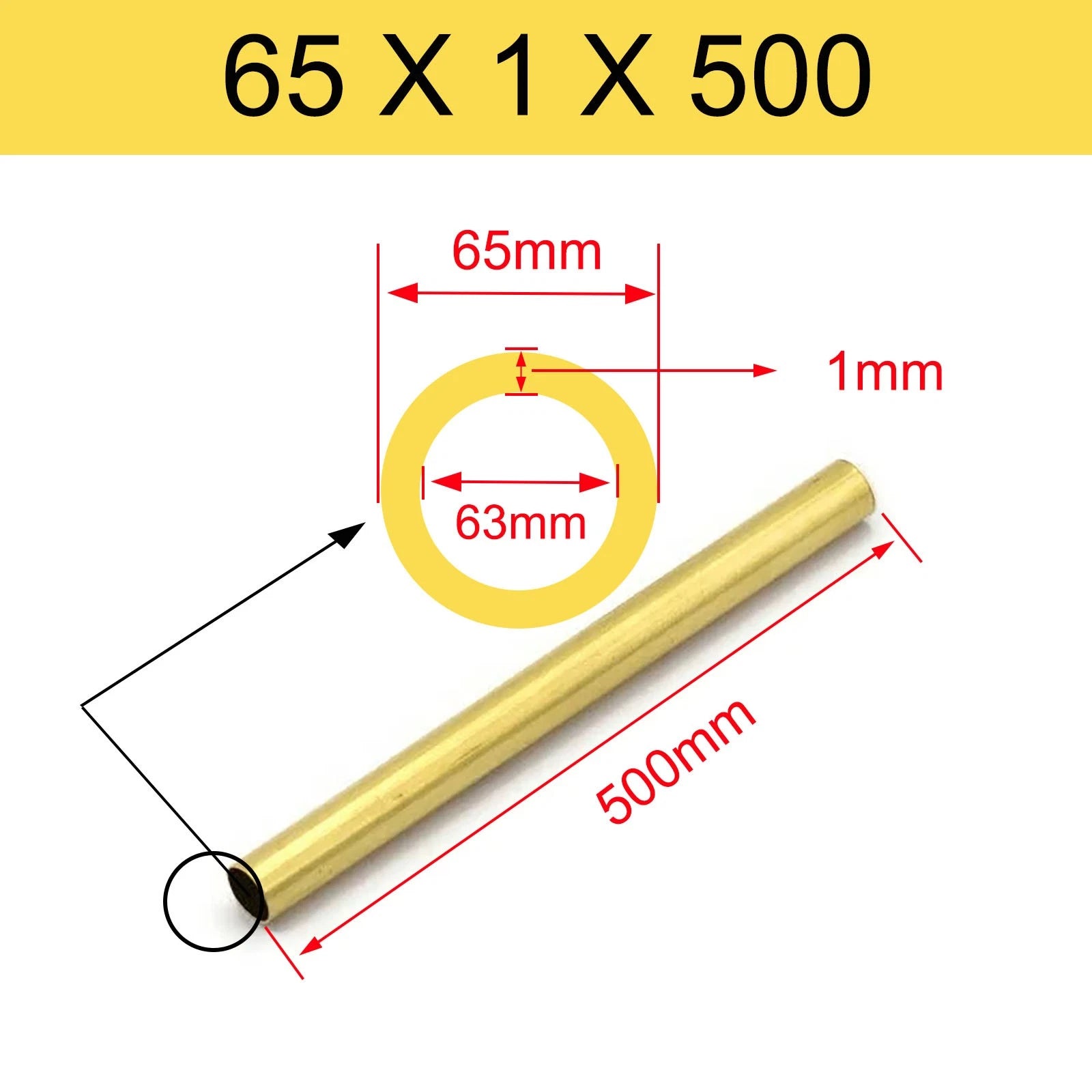 Brass Tubes ROUND PIPE Cu 62% OD 2mm 3mm 4mm 5mm 6mm 7mm 8mm 9mm 10mm To 90mm
