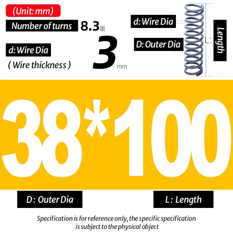 Compression Spring Pressure Big, Wire Dia 3.0mm Diameter 16-40mm Length 20-200mm