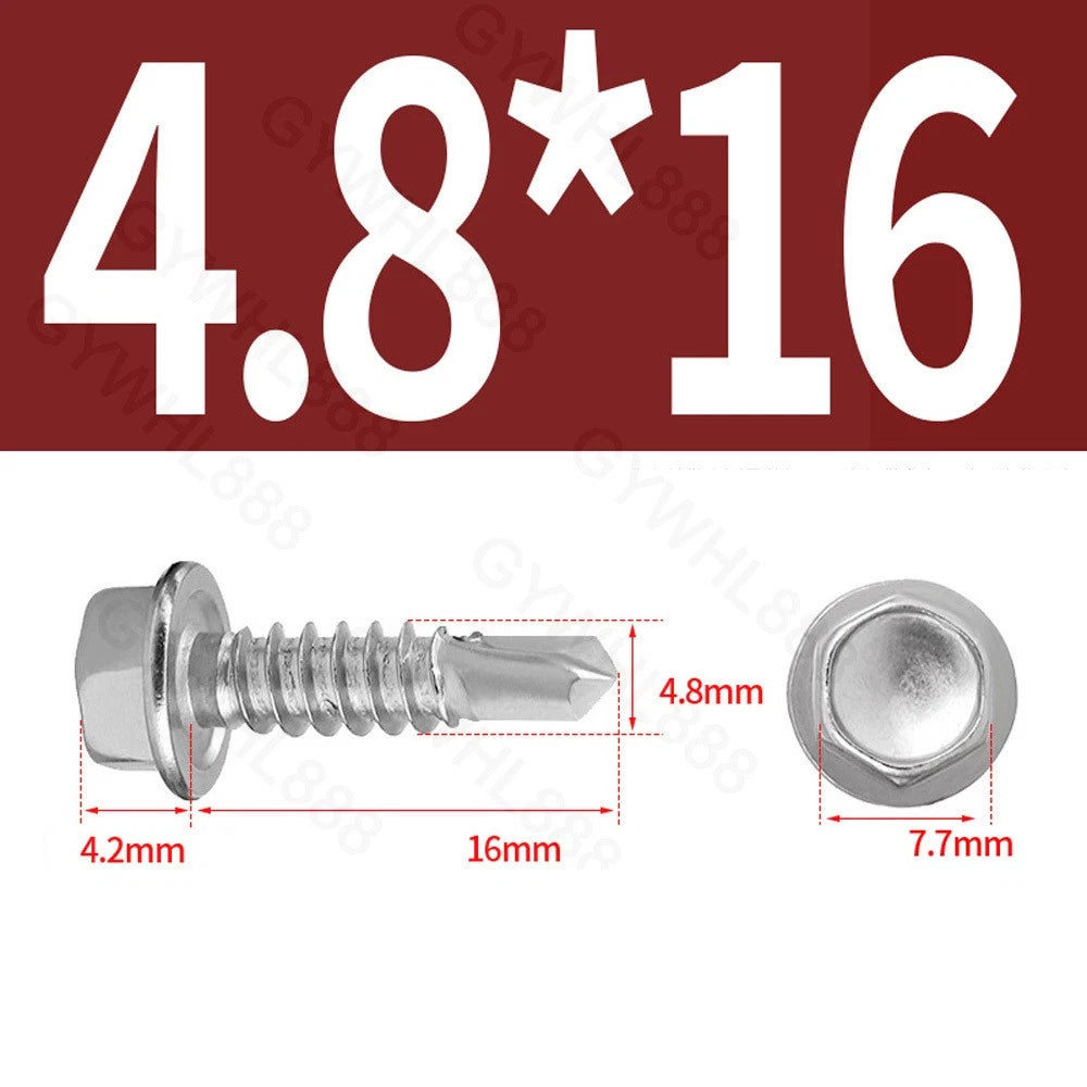 410 & A2 Stainless Hex Head Self‑Drilling Tek Screws – for Metal Roofing & Sheeting