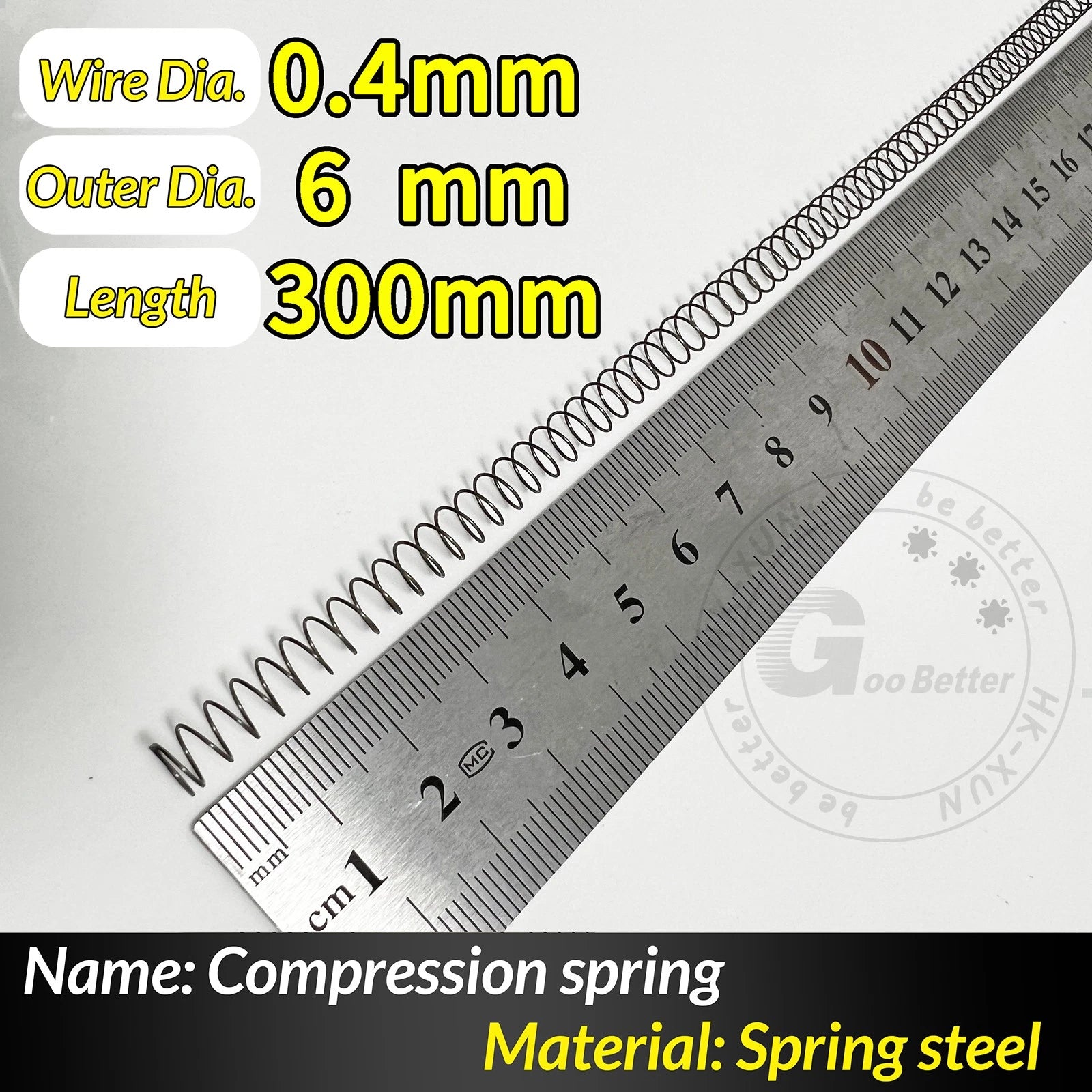 Compression Spring Pressure Springs, Wire Dia 0.3-1.0mm, OD 2-25mm, Length 300mm