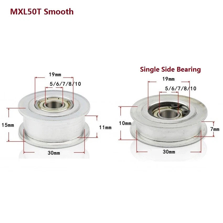 MXL Timing Belt Drive Tensioner Pulley Smooth Tooth/Toothed Idler Width 7/11mm