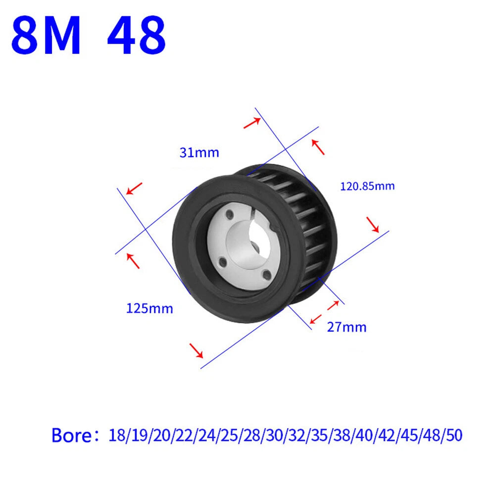 HTD-8M 18-60Teeth Timing Belt Pulleys With Expansion Sleeve Width 32mm 45# Steel
