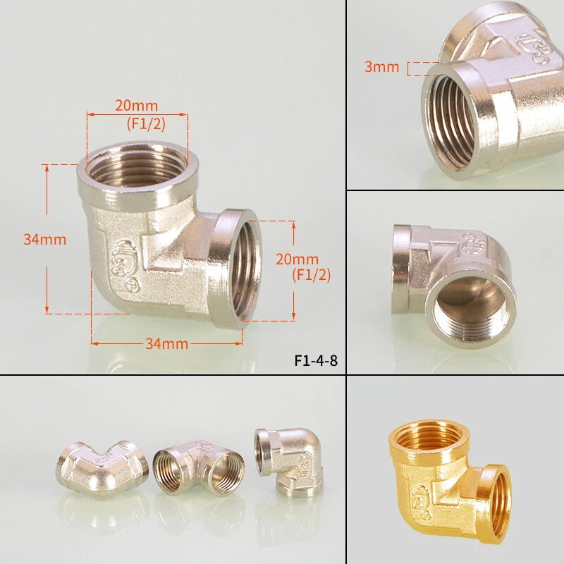 1/2" Copper Tee Elbow Diverter Valve Adapter — Hose & Shower Connector (24 Styles)