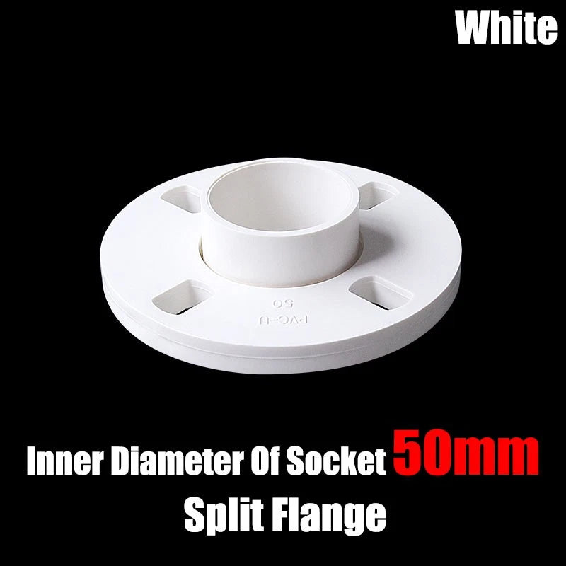 PVC Adhesive Floor Flange 20 25 32 40 50 63 75 90 110-200mm Pipe Fittings White