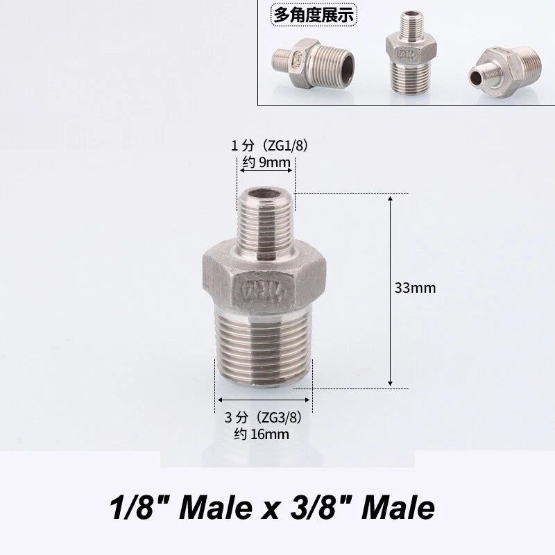 Stainless Steel 90° Elbow BSP Pipe Fittings — Female & Male Reducing Adapters
