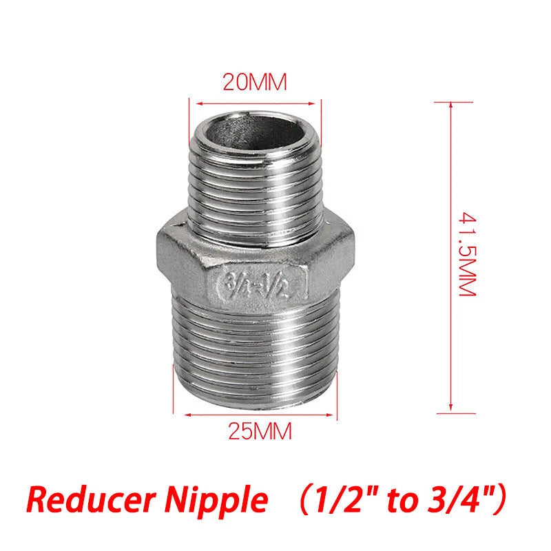 BSP 304 Stainless Steel Pipe Fittings — Elbow, Tee, Nipple, Cross, Bush, Cap (1/2" & 3/4")