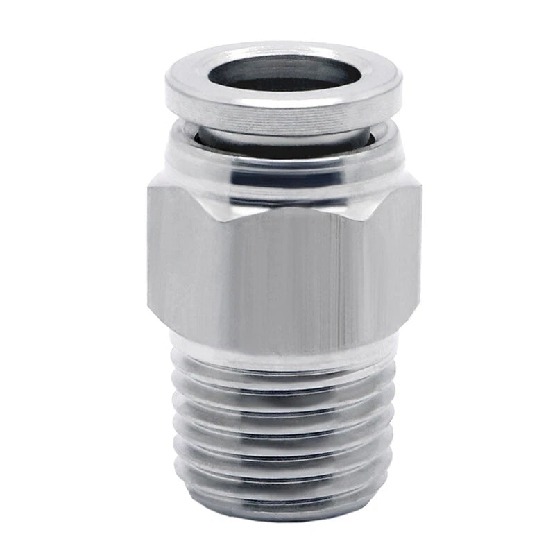 Stainless Steel Pneumatic Push Fit Connector Elbow Tee Straight Air Hose Tube