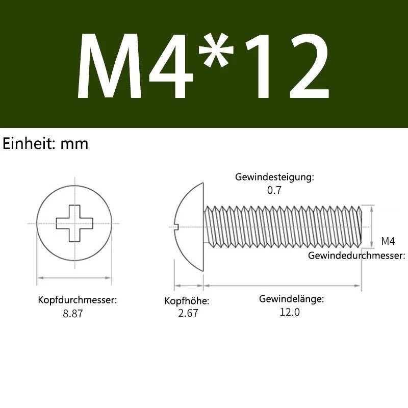 M3 M4 M5 Aluminum Phillips Truss Head Screws DIN 7983 – Metric Machine Bolts - HomeDIYer