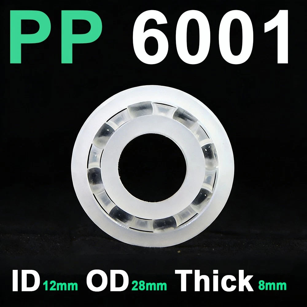 Plastic Bearing PP 608 6000 6001 6004 6206 Glass Balls ID 6mm~30mm Ball Bearings
