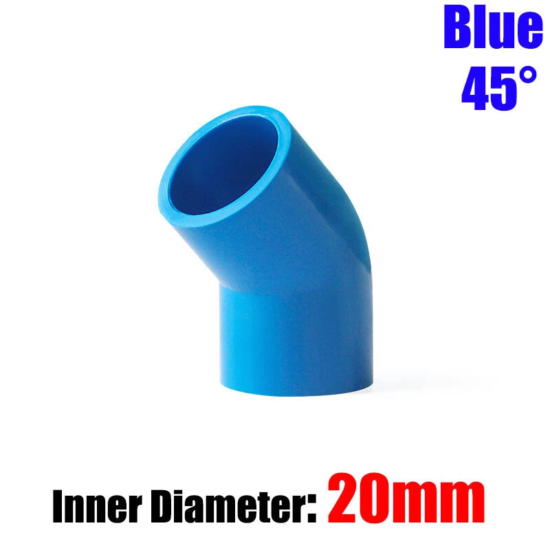 PVC Water Supply Pipe Fittings 45° Elbow Connector 20mm to 160mm White Blue Grey