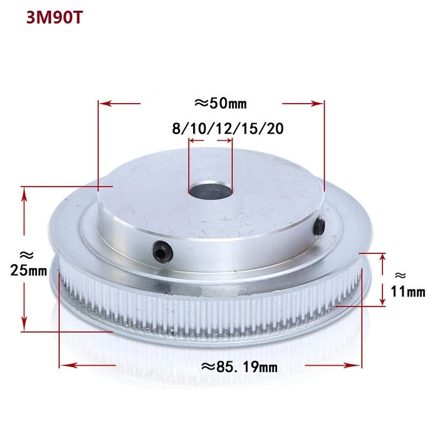HTD-3M 12T-150T Timing Belt Pulley Pitch 3mm Tooth Width 11mm Synchronous Wheel