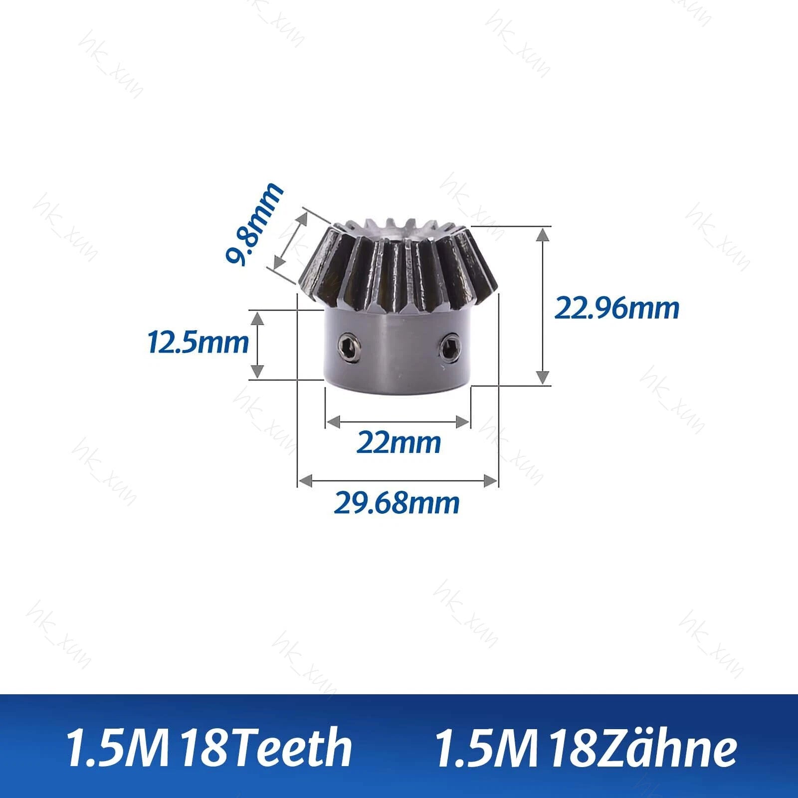 1/1.5/2 Mod 15-40 Tooth 1:2 Metal Motor Bevel Gears 90° Pairing Gear 45# Steel