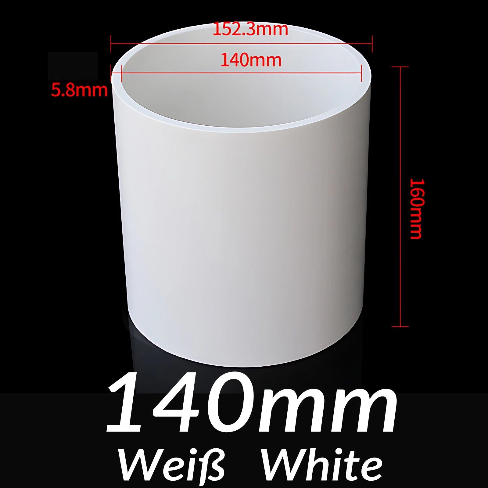 PVC Straight Pipe Coupling Socket — 16mm to 200mm, White / Blue / Grey