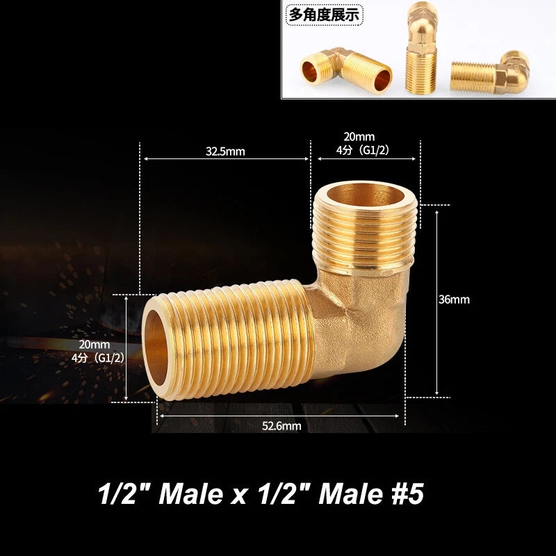 BSP Brass Pipe Fittings – Elbow & Union Connectors, Female/Male, 1/2" 3/4" 1"